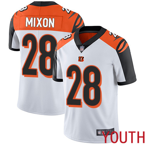 Cincinnati Bengals Limited White Youth Joe Mixon Road Jersey NFL Footballl #28 Vapor Untouchable